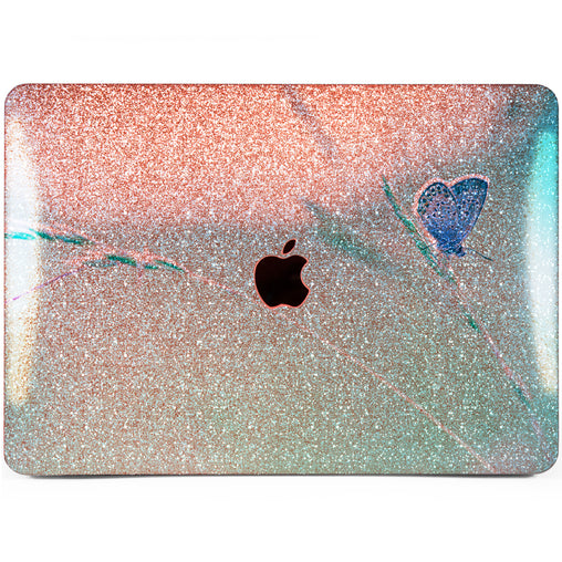 Lex Altern MacBook Glitter Case Blue Butterfly