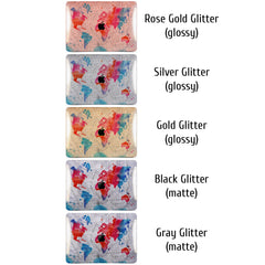 Lex Altern MacBook Glitter Case Travelling Map