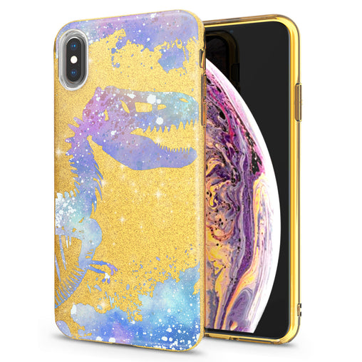 Lex Altern iPhone Glitter Case Purple Dinosaur