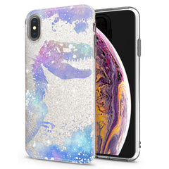 Lex Altern iPhone Glitter Case Purple Dinosaur