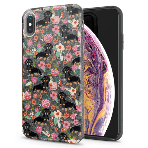 Lex Altern iPhone Glitter Case Basset in Flowers