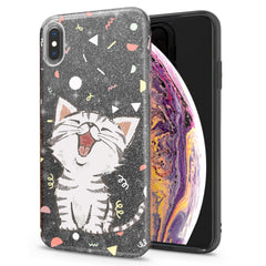 Lex Altern iPhone Glitter Case Funny Kitty