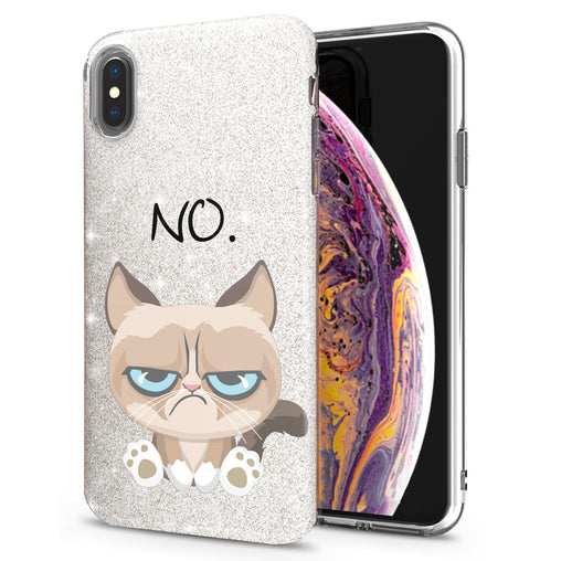 Lex Altern iPhone Glitter Case Grumpy Feline