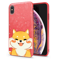 Lex Altern iPhone Glitter Case Smiling Shiba Inu