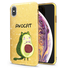 Lex Altern iPhone Glitter Case Cute Avocado Cat