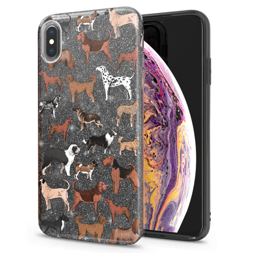 Lex Altern iPhone Glitter Case Dog Pattern