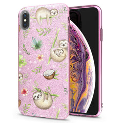 Lex Altern iPhone Glitter Case Funny Sloths