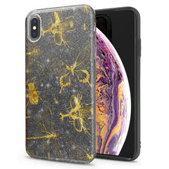 Lex Altern iPhone Glitter Case Golden Insects