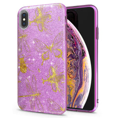 Lex Altern iPhone Glitter Case Golden Insects