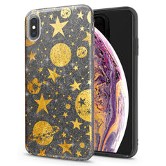 Lex Altern iPhone Glitter Case Golden Space Art