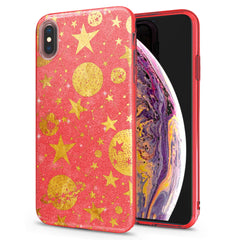 Lex Altern iPhone Glitter Case Golden Space Art