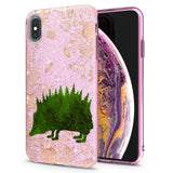 Lex Altern iPhone Glitter Case Green Hedgehog