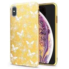 Lex Altern iPhone Glitter Case White Butterflies