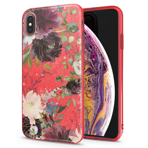 Lex Altern iPhone Glitter Case Purple Flowers