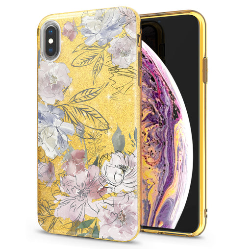 Lex Altern iPhone Glitter Case Drawing Flowers