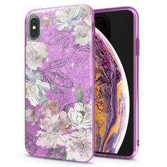 Lex Altern iPhone Glitter Case Drawing Flowers