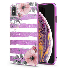 Lex Altern iPhone Glitter Case Striped Floral