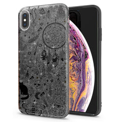 Lex Altern iPhone Glitter Case Black Pattern