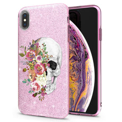 Lex Altern iPhone Glitter Case Floral Skull