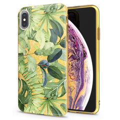 Lex Altern iPhone Glitter Case Abstract Green Leaves