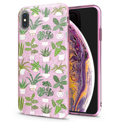 Lex Altern iPhone Glitter Case Tropical Potted Plants