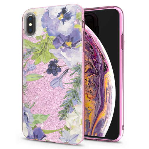 Lex Altern iPhone Glitter Case Pansies Flowers
