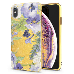 Lex Altern iPhone Glitter Case Pansies Flowers