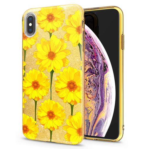 Lex Altern iPhone Glitter Case Bright Yellow Daisies