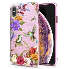 Lex Altern iPhone Glitter Case Birdie Floral Print