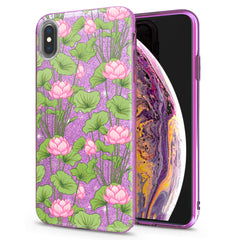 Lex Altern iPhone Glitter Case Pink Lotuses