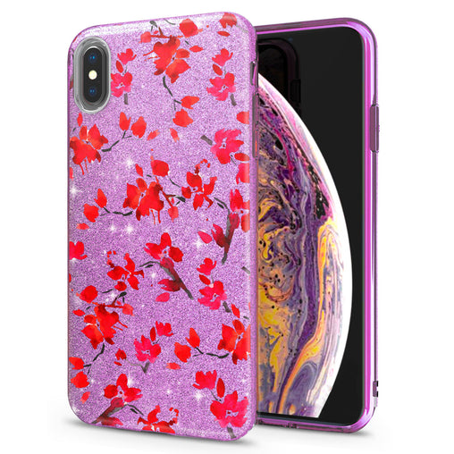 Lex Altern iPhone Glitter Case Watercolor Red Blossom