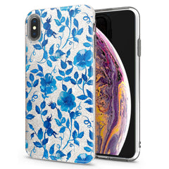 Lex Altern iPhone Glitter Case Blue Flowers