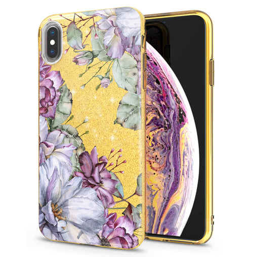 Lex Altern iPhone Glitter Case Violet Flowers