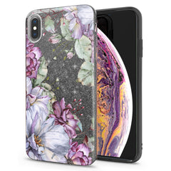 Lex Altern iPhone Glitter Case Violet Flowers