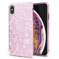 Lex Altern iPhone Glitter Case White Floral Pattern