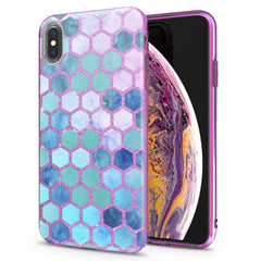 Lex Altern iPhone Glitter Case Blue Honeycomb