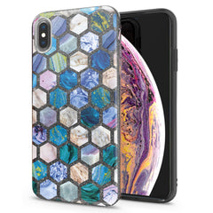 Lex Altern iPhone Glitter Case Blue Honeycombs