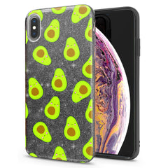Lex Altern iPhone Glitter Case Kawaii Avocado Pattern