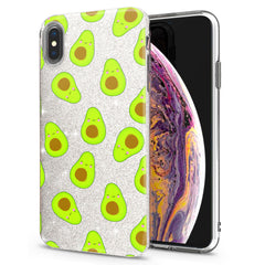 Lex Altern iPhone Glitter Case Kawaii Avocado Pattern