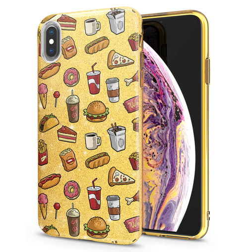 Lex Altern iPhone Glitter Case Tasty Food Pattern