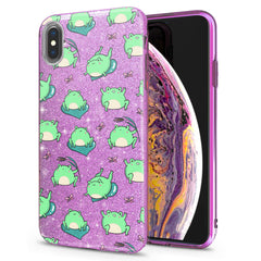 Lex Altern iPhone Glitter Case Kawaii Frogs Pattern