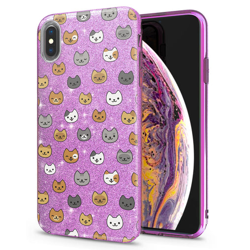 Lex Altern iPhone Glitter Case Cats Pattern