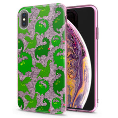 Lex Altern iPhone Glitter Case Kawaii Green Dinosaurs