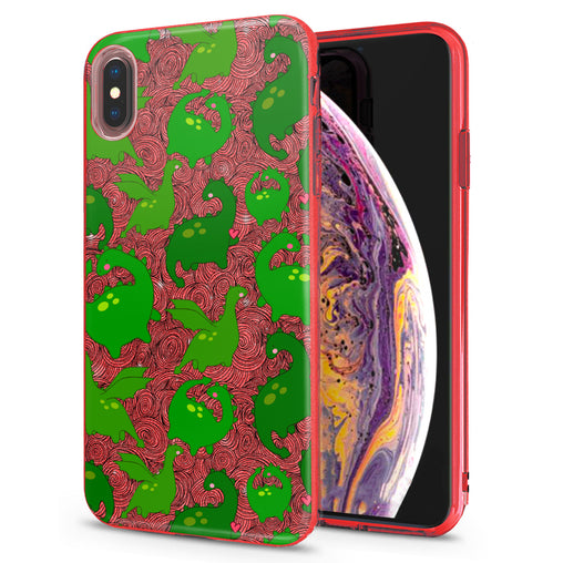 Lex Altern iPhone Glitter Case Kawaii Green Dinosaurs