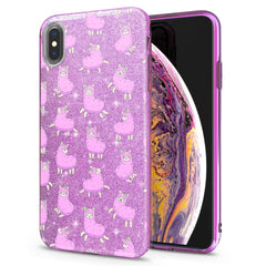 Lex Altern iPhone Glitter Case Pink Alpaca Pattern