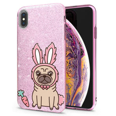 Lex Altern iPhone Glitter Case Pug Bunny Ears