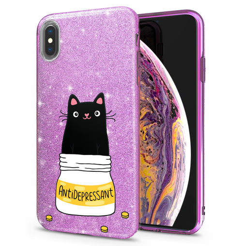 Lex Altern iPhone Glitter Case Cat Antidepressant