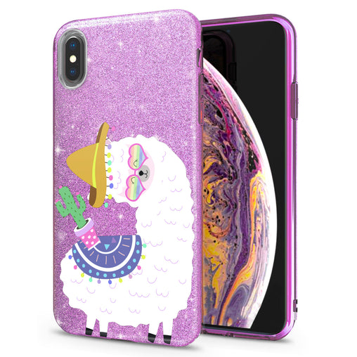 Lex Altern iPhone Glitter Case Happy Llama