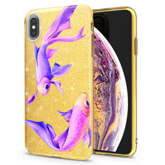 Lex Altern iPhone Glitter Case Purple Fishes