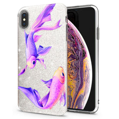 Lex Altern iPhone Glitter Case Purple Fishes